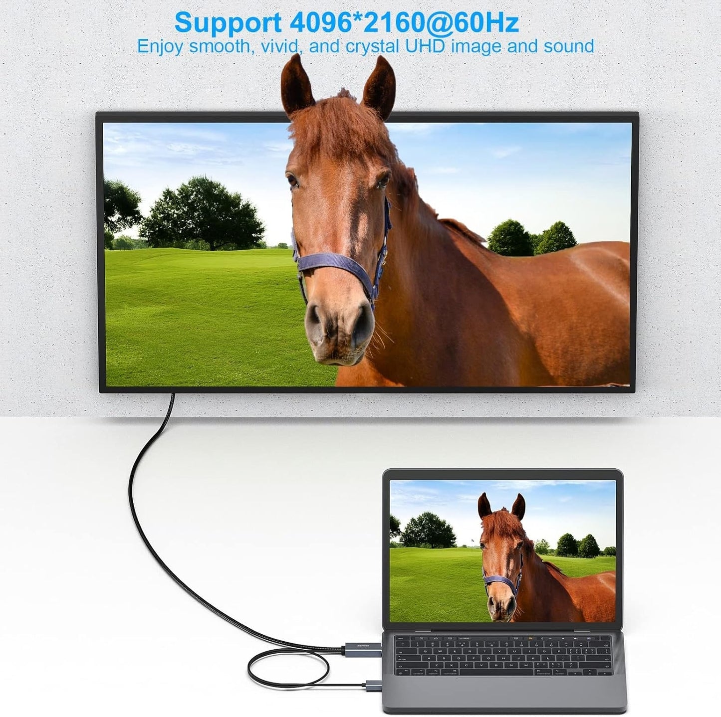 BENFEI 344GY-1M HDMI to DisplayPort Unidirectional 4K Active Cable with USB Powered 1M