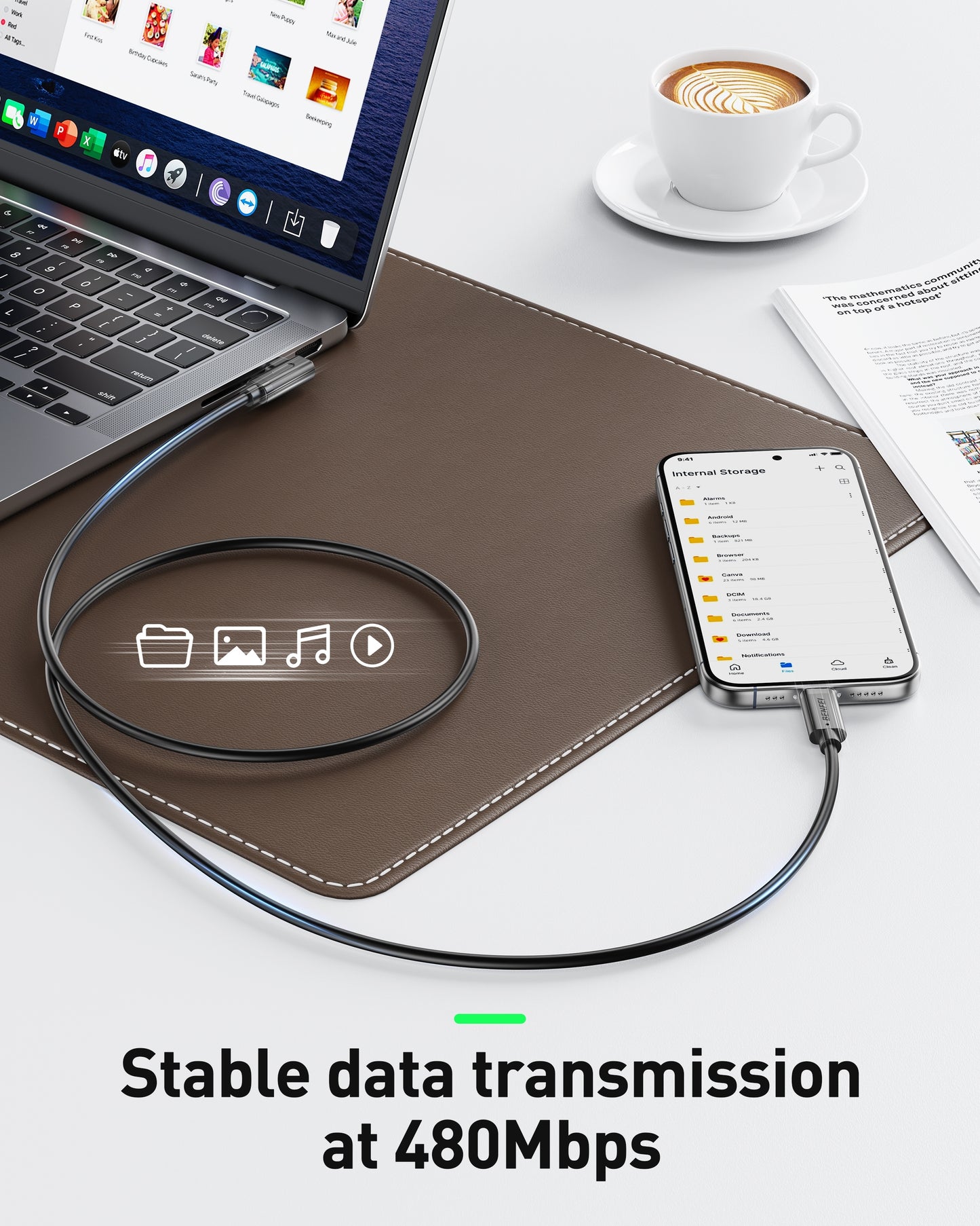 BENFEI 428BK-1M USB C to Right Angle USB C Cable , 90-dgree Angled USB 2.0 Type C Charger Cable, 3A Fast Charging & 480Mbps Data Sync, Durable PVC