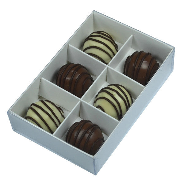 50 Pack of White Card Chocolate Sweet Soap Product Retail Gift Box - 6 Bay Compartments - Clear Slide On Lid - 12x8x3cm