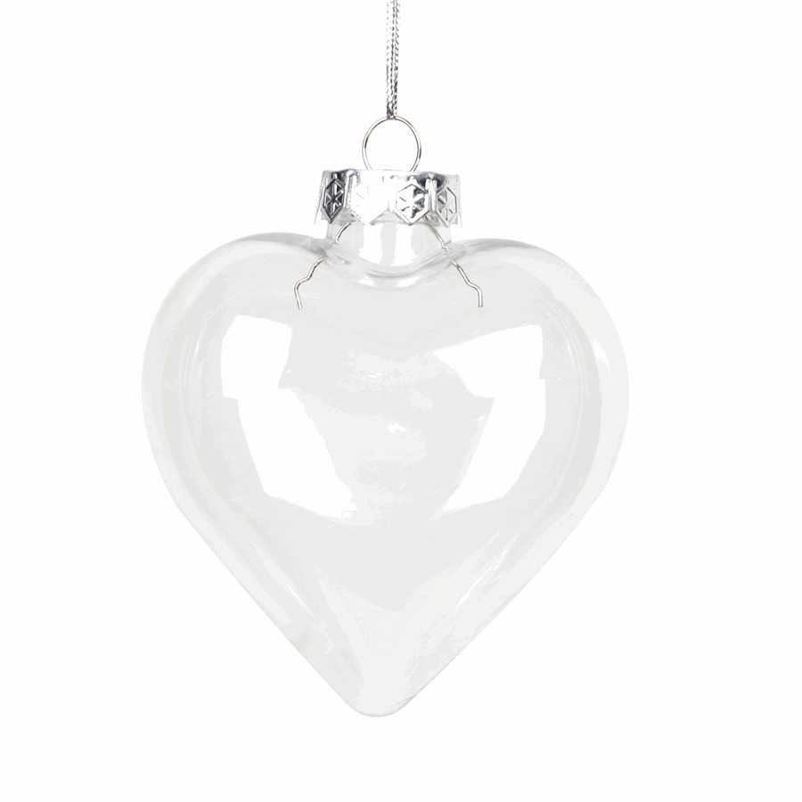 50 Wholesale Pack Iridescent Glass Heart Ornaments Fillable Baubles for Christmas Party Wedding DIY Craft Decorations