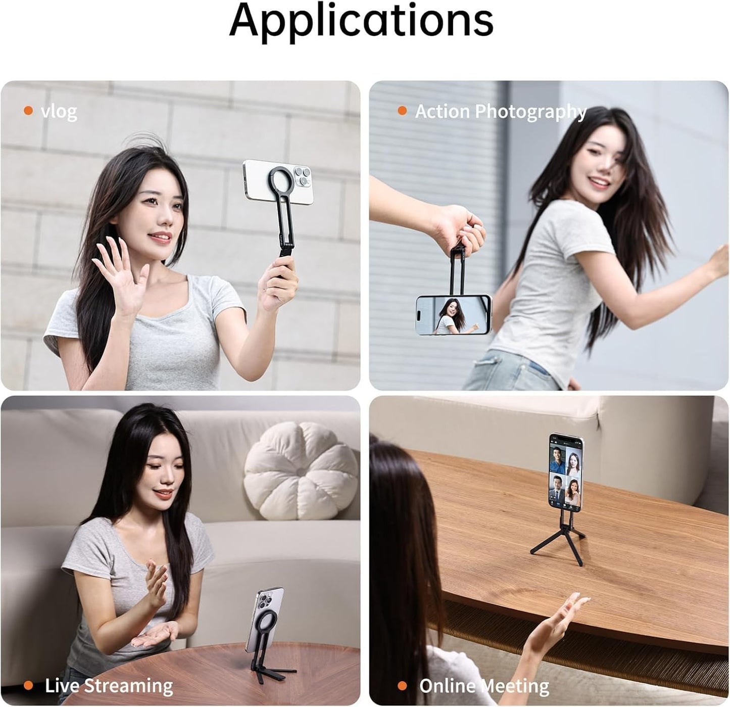 ULANZI MA30 Magnetic Phone Tripod Stand for iPhone - Aluminium Maglock Smartphone Mini Tripod Pocket Cell Phone Stand Dual-Sided Magnet Quick Mount Compatible with iPhone 16 15 14 13 12 Magsafe
(Purple)