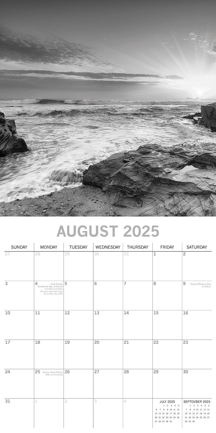 Seascapes - 2025 Square Wall Calendar 16 Months Premium Planner Christmas Gift