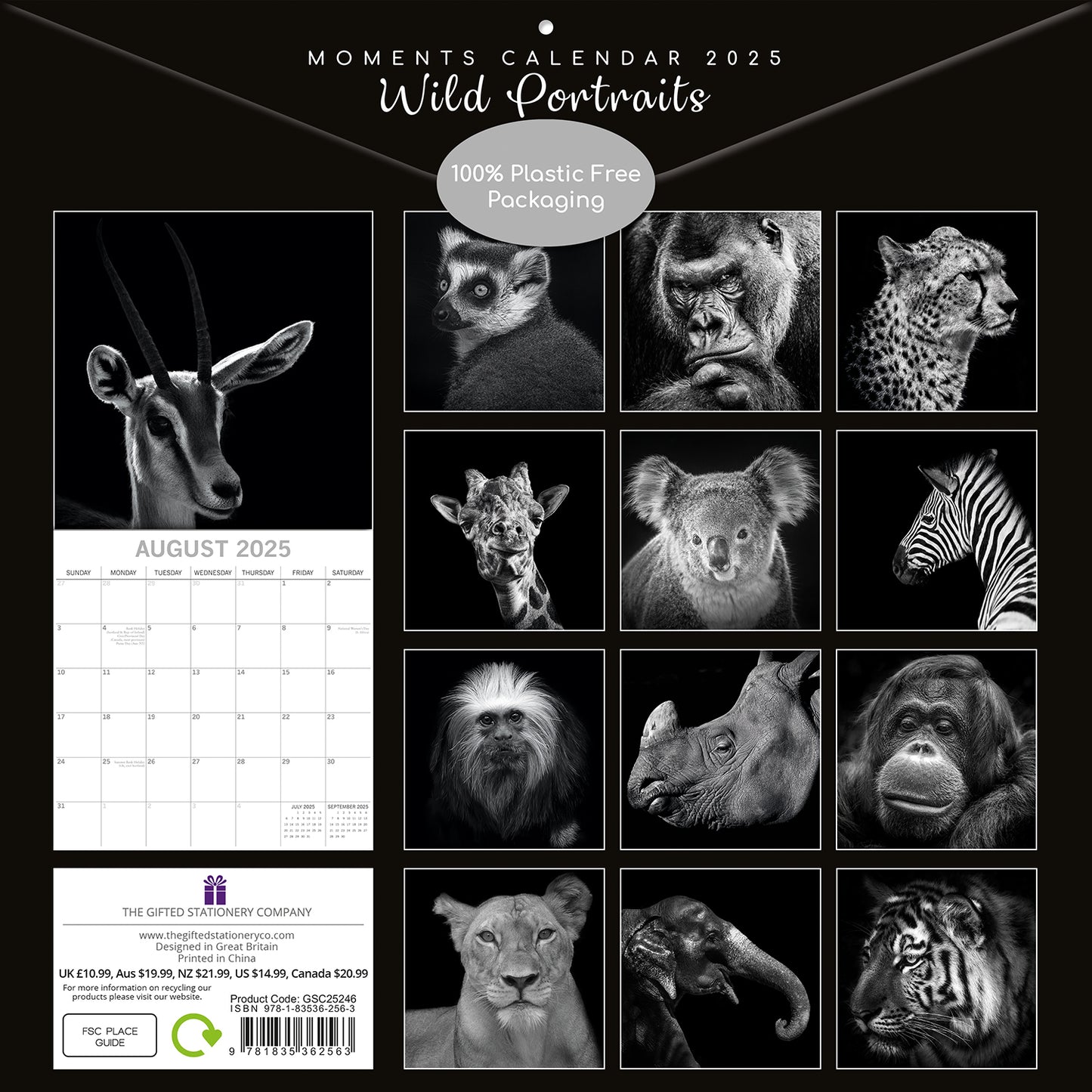 Seascapes - 2025 Square Wall Calendar 16 Months Premium Planner Christmas Gift