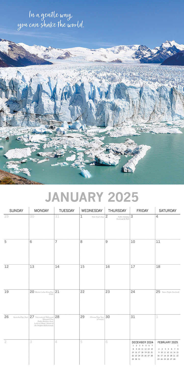 Inspiration - 2025 Square Wall Calendar 16 Months New Year Premium Planner Gift