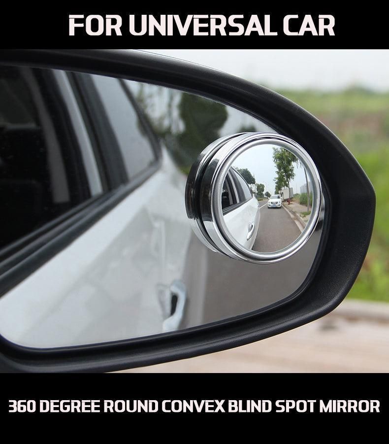 360 Degree Adjustable Blind Spot Mirror Pair Wide Angle Rearview Add-on 2PCS