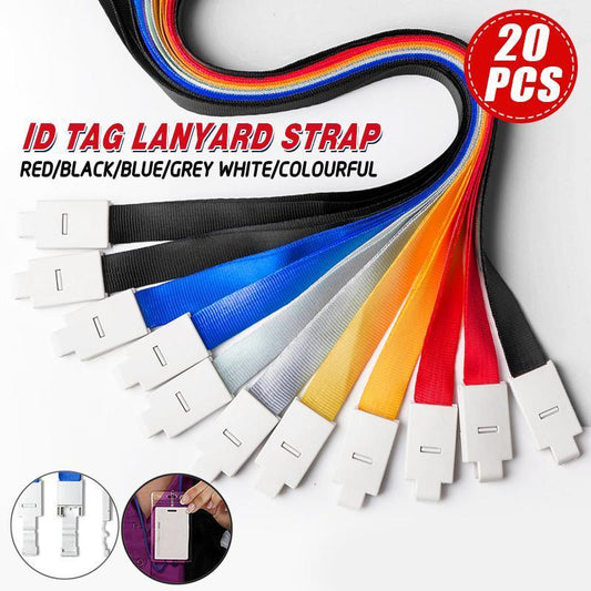 20PCS Badge PVC Swipe Work Opal Card Holder Security ID Tag Hang Lanyard Strap - Blue 20PCS