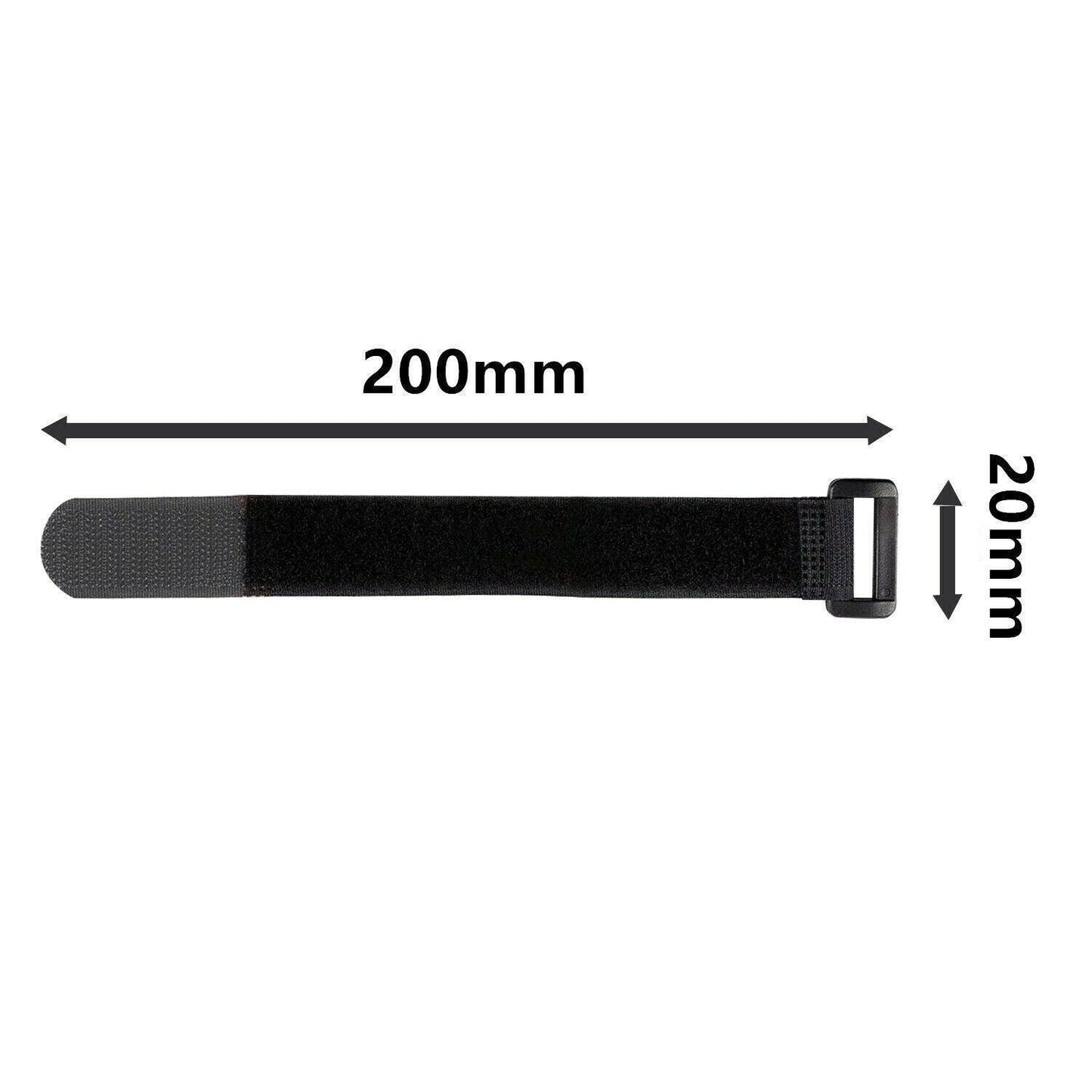 Magic Cable Ties Reusable Winder Coded Organiser Cords Hook Loop Black - 20*300mm  50PCS
