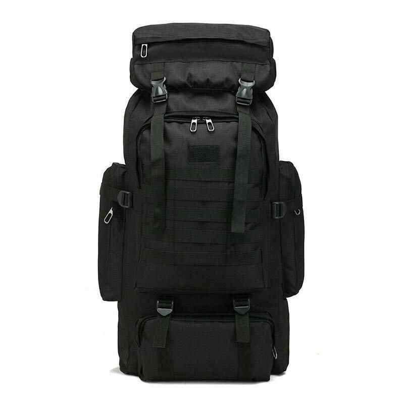 80L Military Tactical Backpack Bag Outdoor Hiking Trekking Camping Rucksack Au