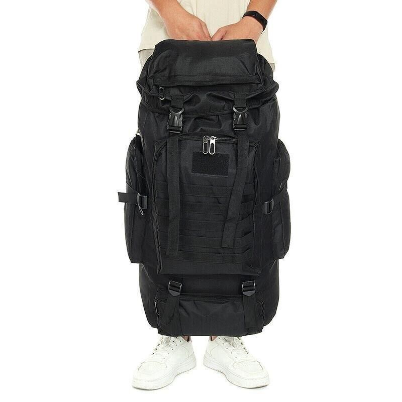 80L Military Tactical Backpack Bag Outdoor Hiking Trekking Camping Rucksack Au