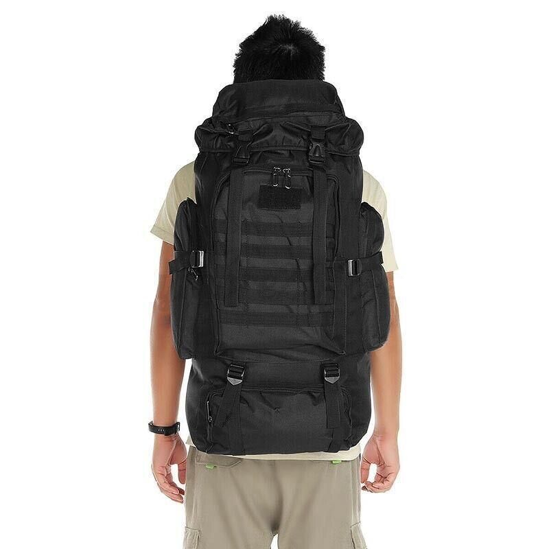 80L Military Tactical Backpack Bag Outdoor Hiking Trekking Camping Rucksack Au