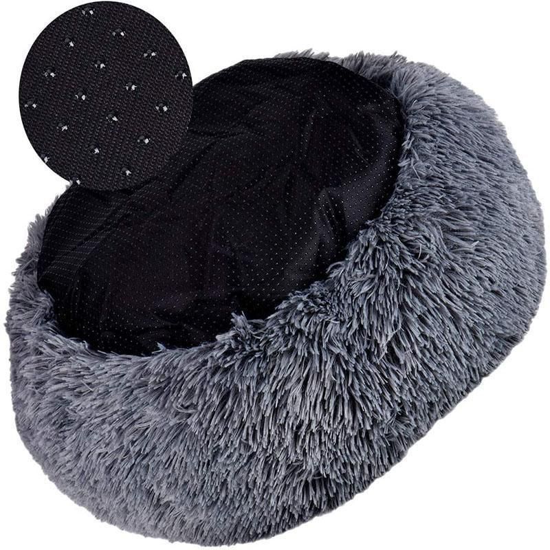 Coffee Cat Bed Pet Bed Dog Donut Nest Calming Deep Sleeping Soft Plush Kennel Washable - 110CM