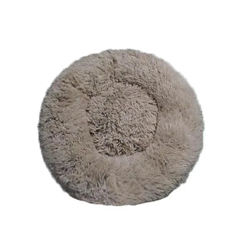 Coffee Cat Bed Pet Bed Dog Donut Nest Calming Deep Sleeping Soft Plush Kennel Washable - 80CM