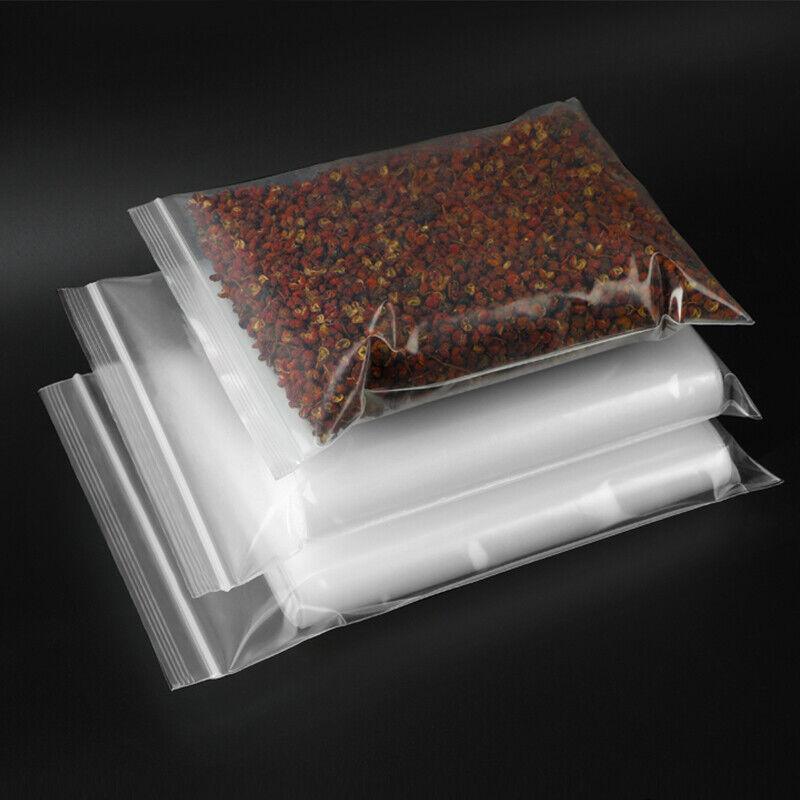 100PCS 100micron Bulk Clear Resealable PE Plastic Zip Bags - 20*28Cm