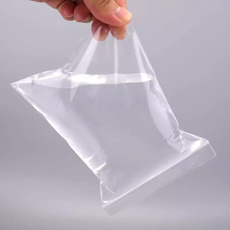 100PCS 100micron Bulk Clear Resealable PE Plastic Zip Bags - 20*28Cm