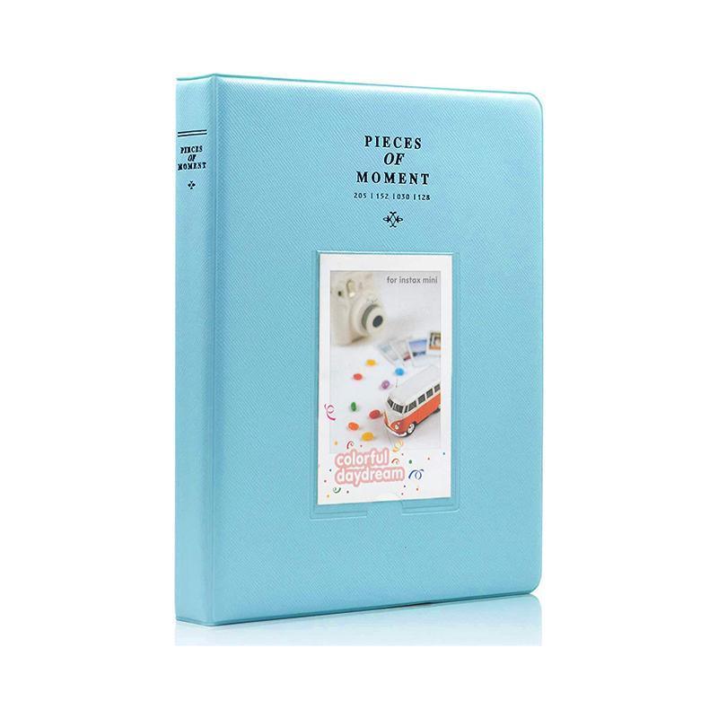 128 Pockets Album Case Storage For Polaroid Photo FujiFilm Camera Film - Lake Blue