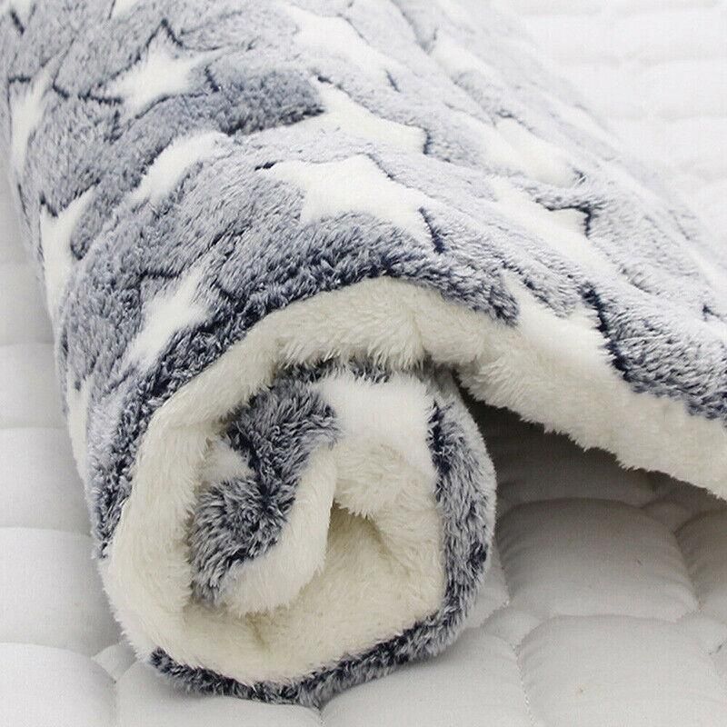 L Size Puppy Dog Cat Cushion Mattress Blanket Bed Soft Warm Pad Winter Kennel House - Navy Cat
