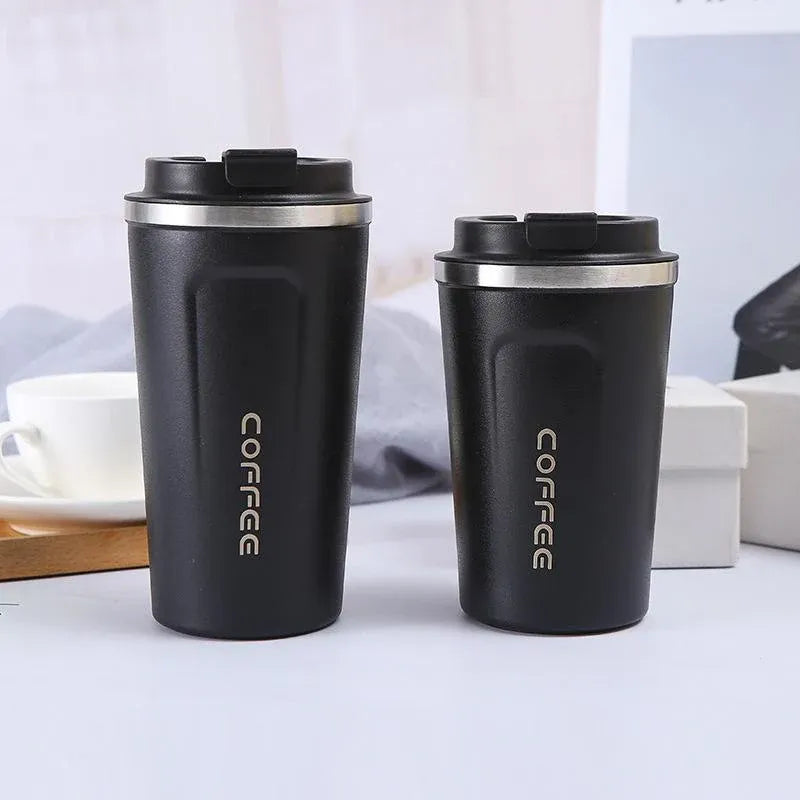 Insulated Coffee Mug Vacuum Travel Cup Thermal Stainless Steel Flask Reusable 380ML - Pink