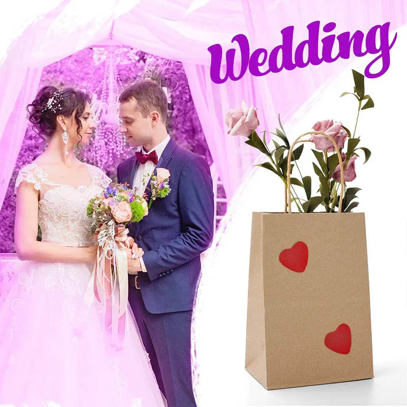50X Kraft Paper Bags Gift Shopping Carry Craft Brown Bag With Handles - S-15cmx21cmx8cm
