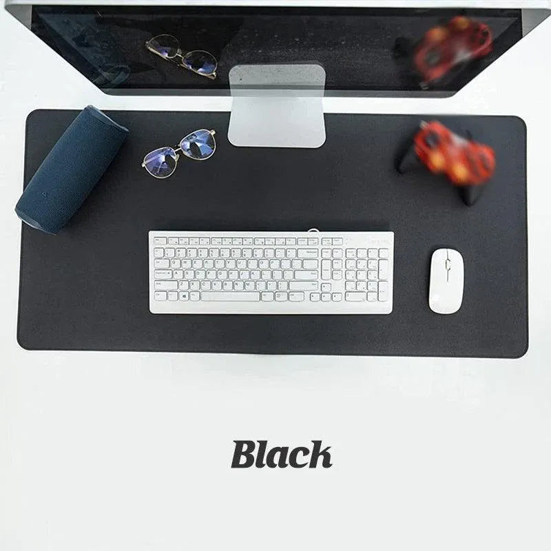 Large Leather Gaming Mouse Pad Waterproof Desk Keyboard Mat 120 x 60cm - Grey