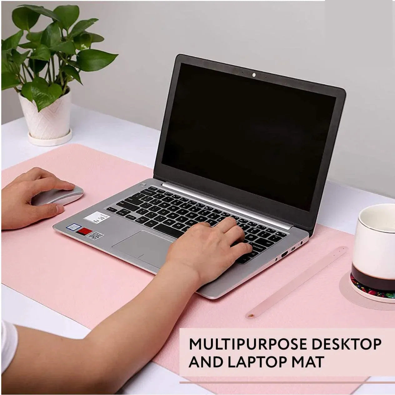 Large Leather Gaming Mouse Pad Waterproof Desk Keyboard Mat 120 x 60cm - Pink