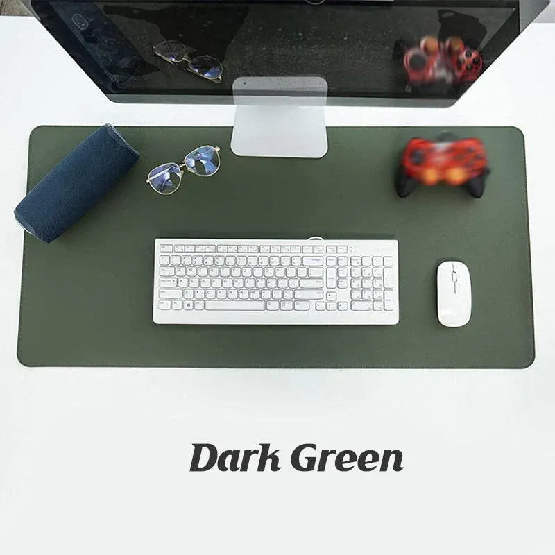 Large Leather Gaming Mouse Pad Waterproof Desk Keyboard Mat 120 x 60cm - Light Green