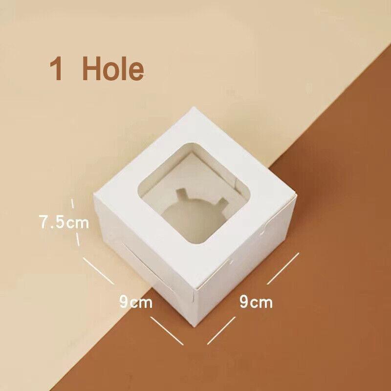 Cupcake Box Cases 1/2/4/8/12 Holes Window Face Cases Party Wedding Muffin Baking - 12 Holes 5PCS