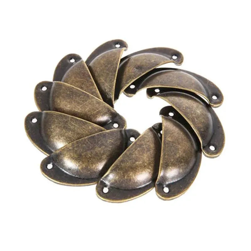 30X Modern Cup Cabinet Handle Knob Drawer Furniture Door Pull Shell Cupboard - Black