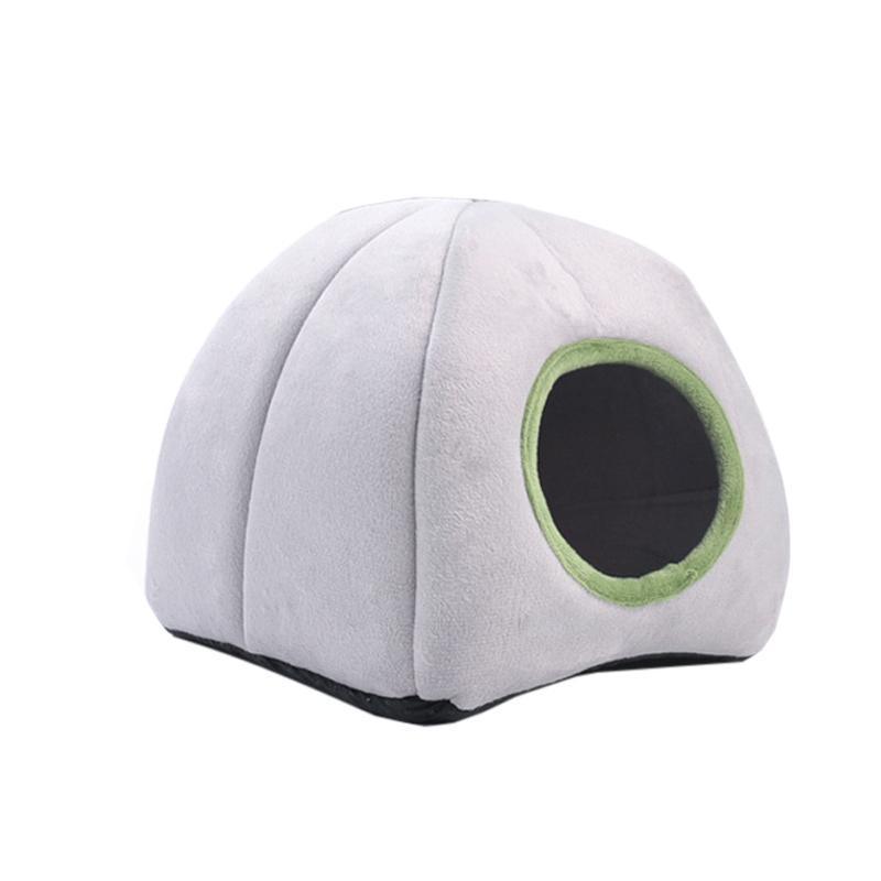 Soft Small Animal Guinea Pig Cozy Warm Pet Tent Hamster House Hideout Cave Bed - Grey-Stump
