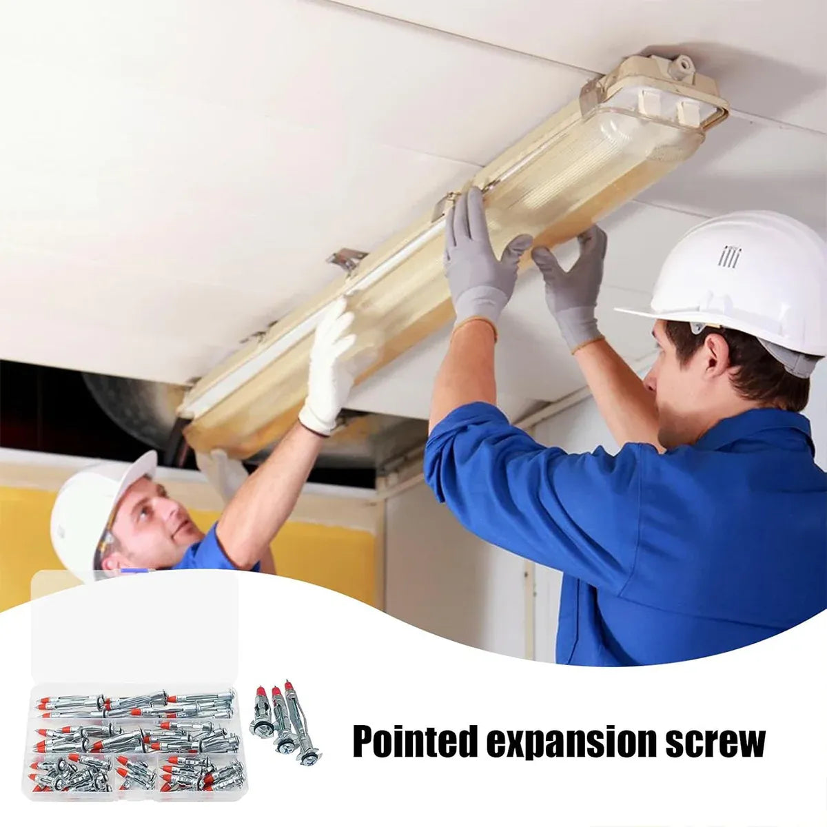 52PCS Galvanized Steel Wall Anchors Expansion Screws Self Tapping Bolts