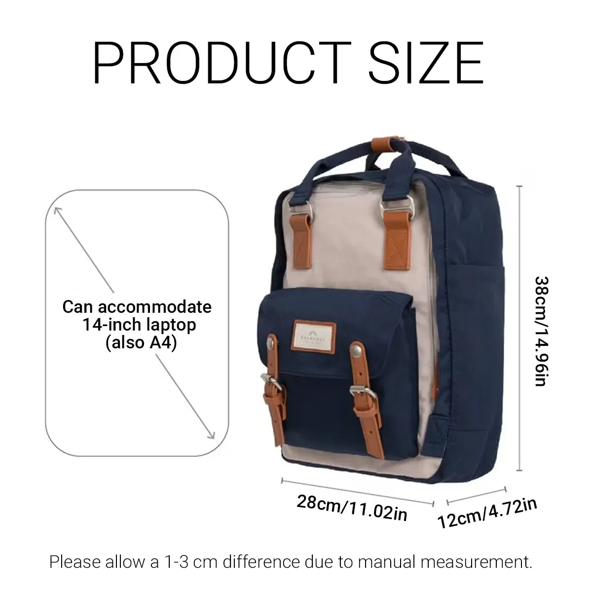 Large Capacity Backpack Laptop Travel School Bag Multi Pocket Splash Resistant