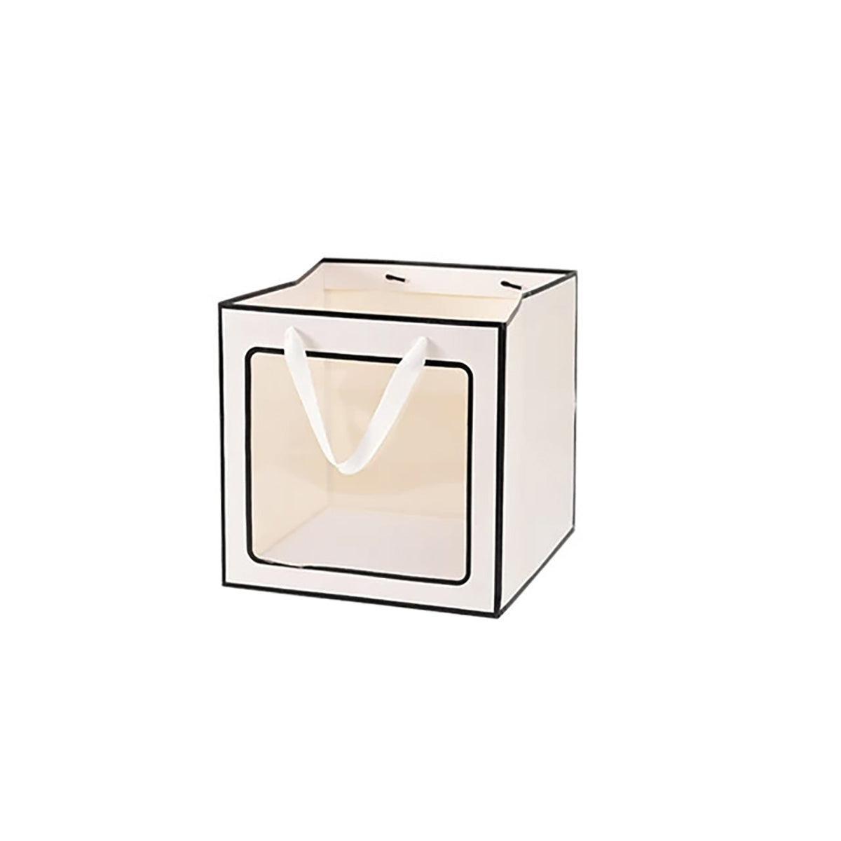 20PCS Open Window for Flower Doll Wedding Gift Transparent Square Packaging Bag - White 15-15-15cm