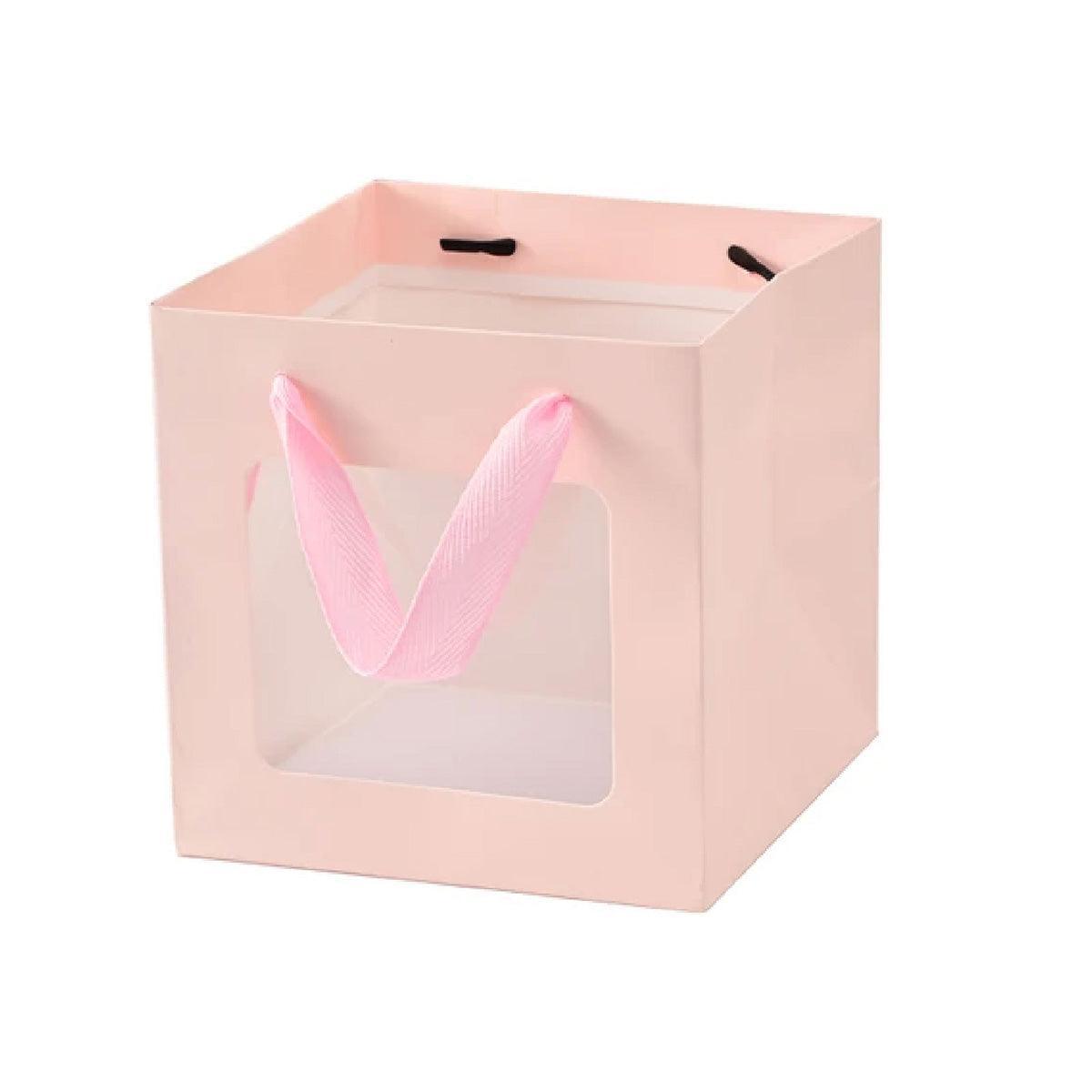 20PCS Open Window for Flower Doll Wedding Gift Transparent Square Packaging Bag - White 15-15-15cm