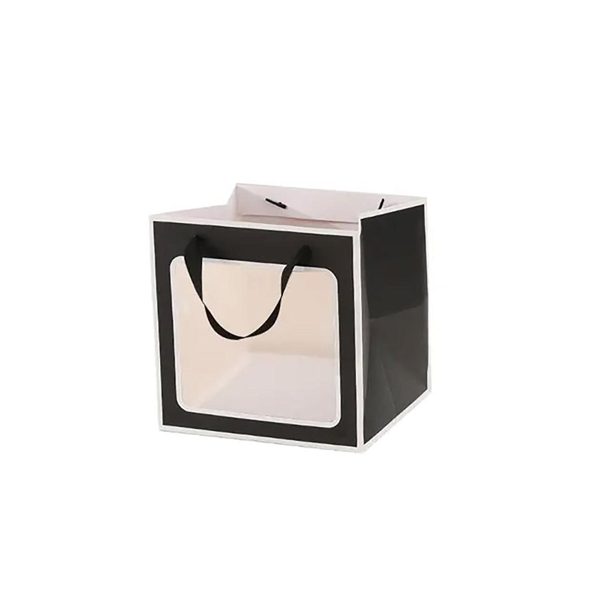 20PCS Open Window for Flower Doll Wedding Gift Transparent Square Packaging Bag - White 15-15-15cm