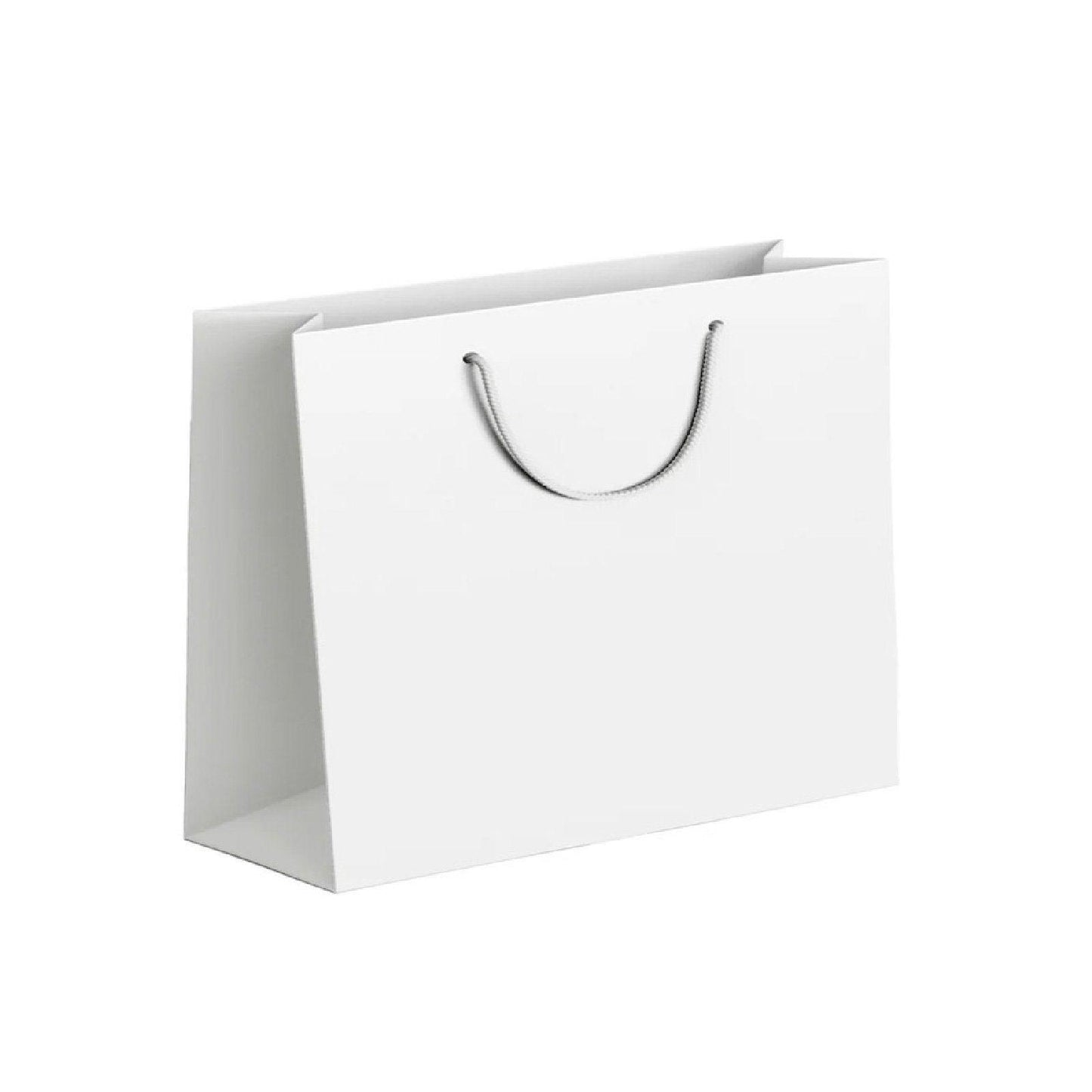 25X Kraft Paper Bags Gift Shopping Bag Carry White Pink Black Bag With Handles - Black-12-15-6