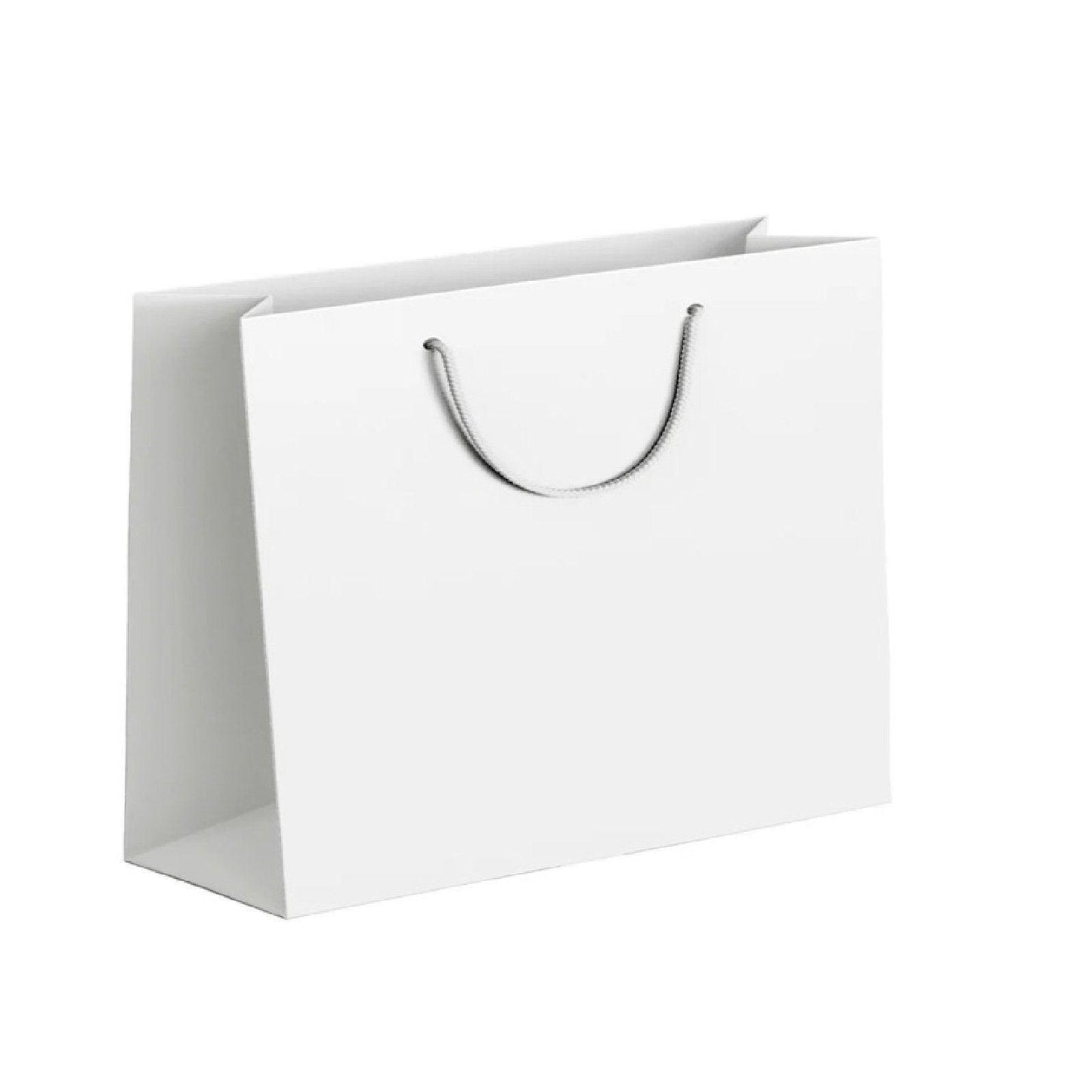 25X Kraft Paper Bags Gift Shopping Bag Carry White Pink Black Bag With Handles - Pink-12-15-6
