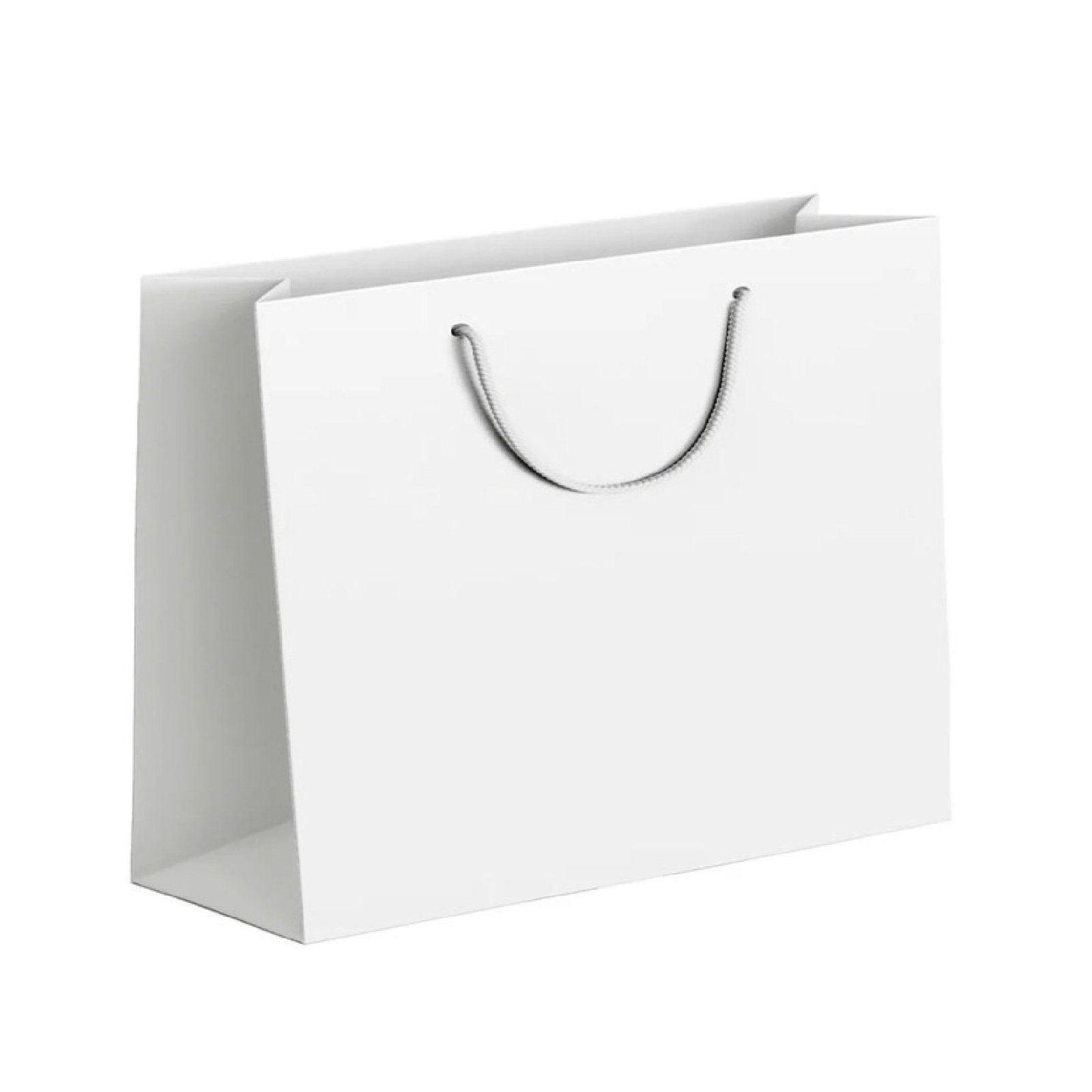 25X Kraft Paper Bags Gift Shopping Bag Carry White Pink Black Bag With Handles - Pink-12-15-6