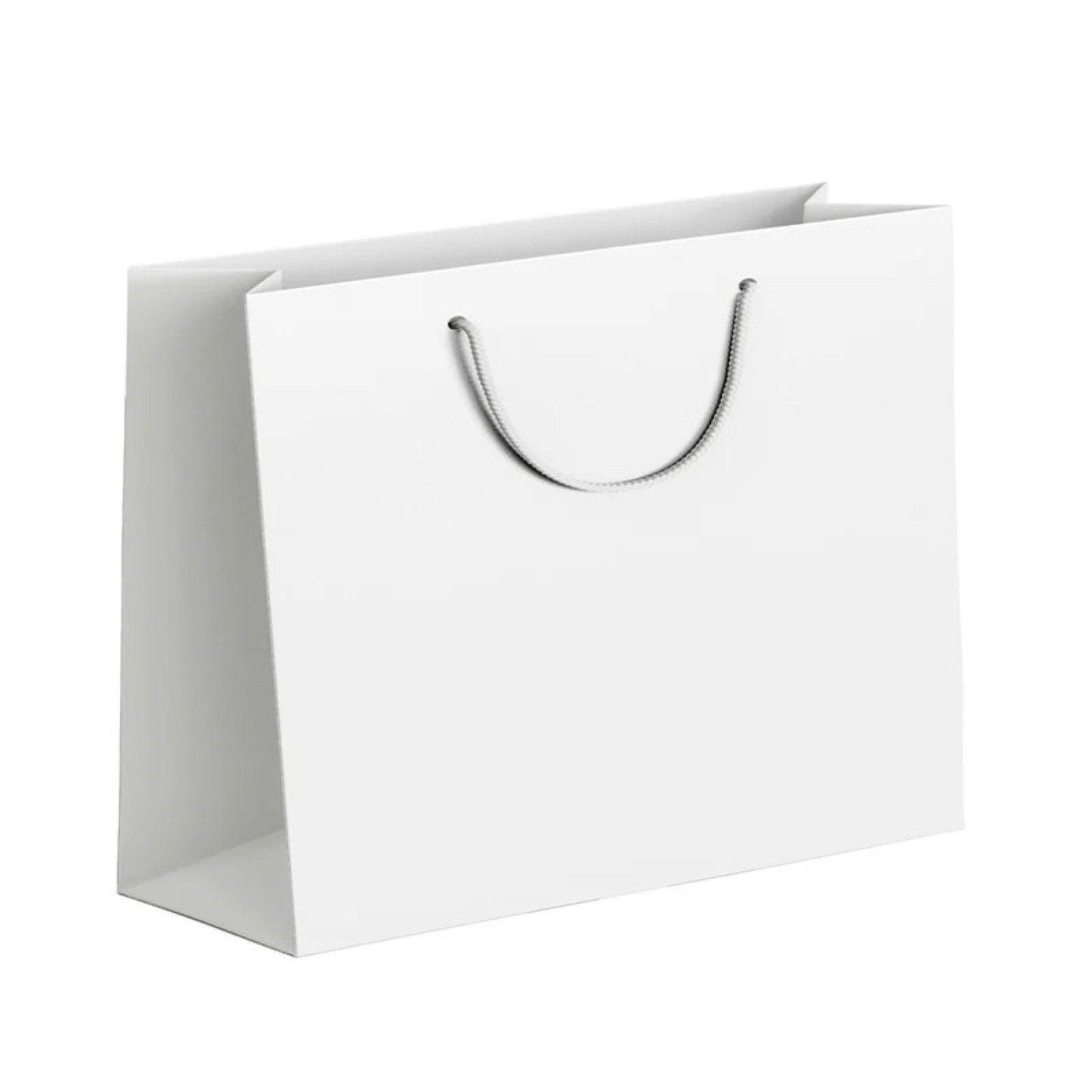 25X Kraft Paper Bags Gift Shopping Bag Carry White Pink Black Bag With Handles - Pink-12-15-6