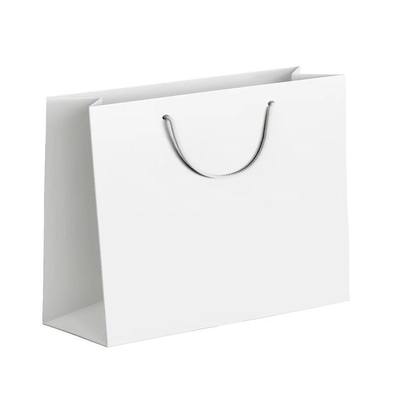 25X Kraft Paper Bags Gift Shopping Bag Carry White Pink Black Bag With Handles - Pink-13-19-6