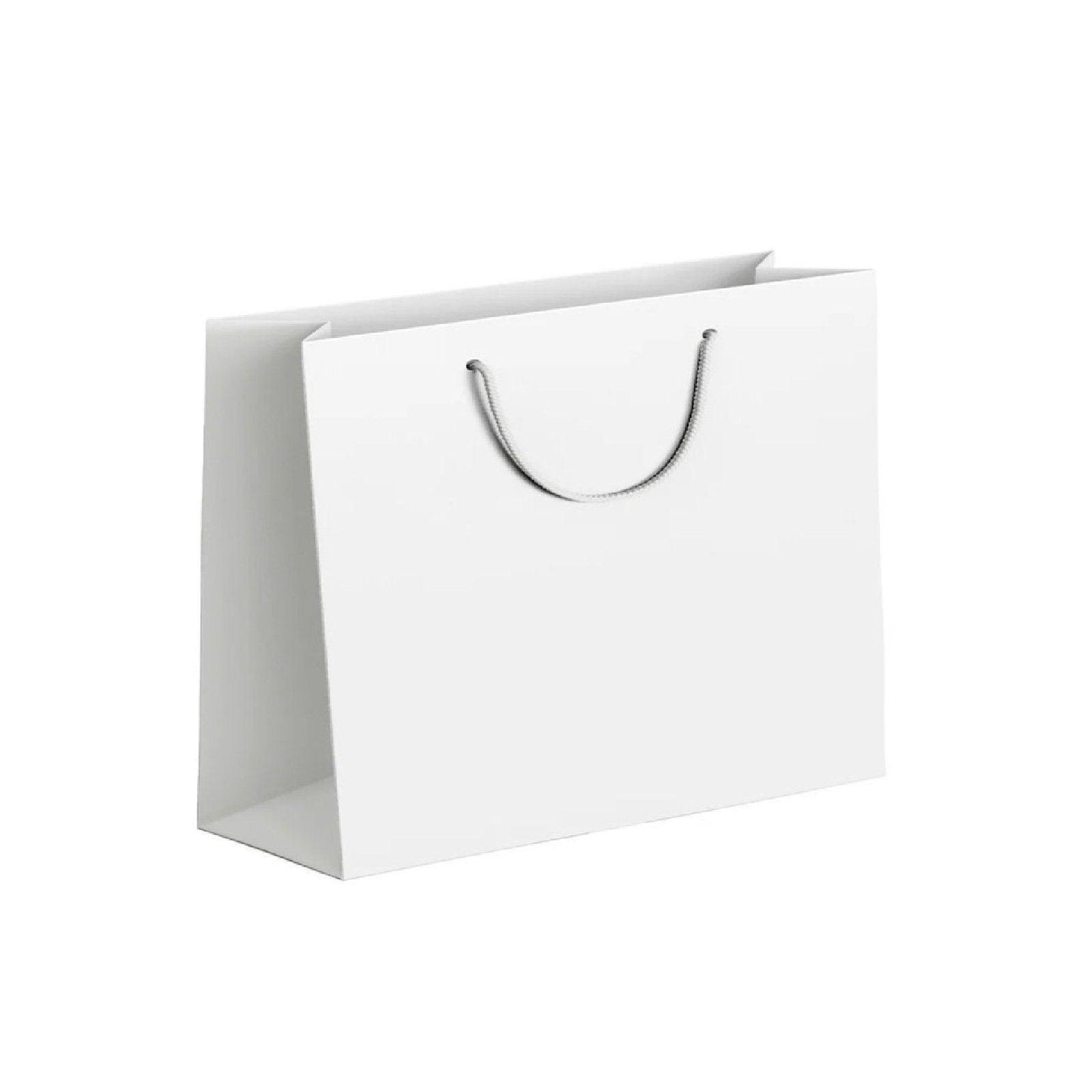 25X Kraft Paper Bags Gift Shopping Bag Carry White Pink Black Bag With Handles - Black-22-30-8