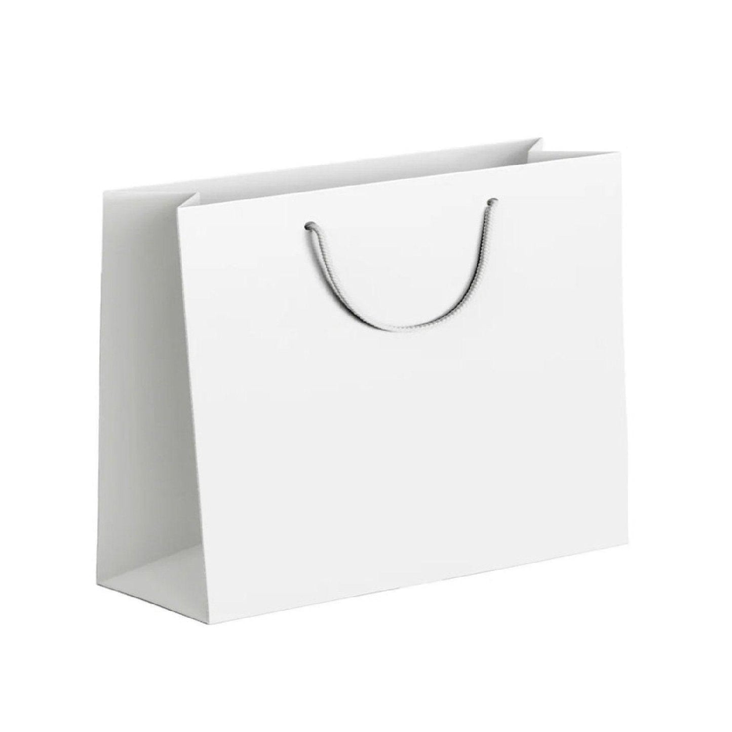 25X Kraft Paper Bags Gift Shopping Bag Carry White Pink Black Bag With Handles - Black-22-30-8