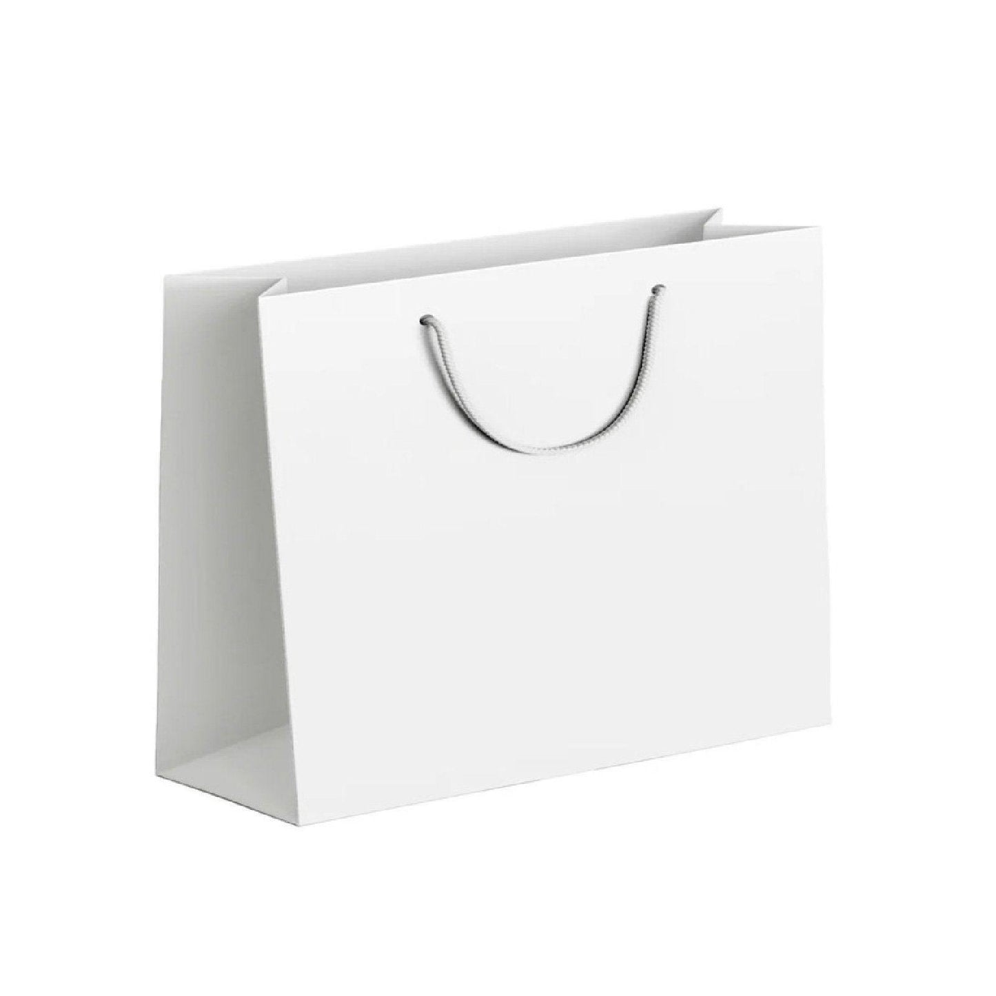 25X Kraft Paper Bags Gift Shopping Bag Carry White Pink Black Bag With Handles - Pink-22-30-8