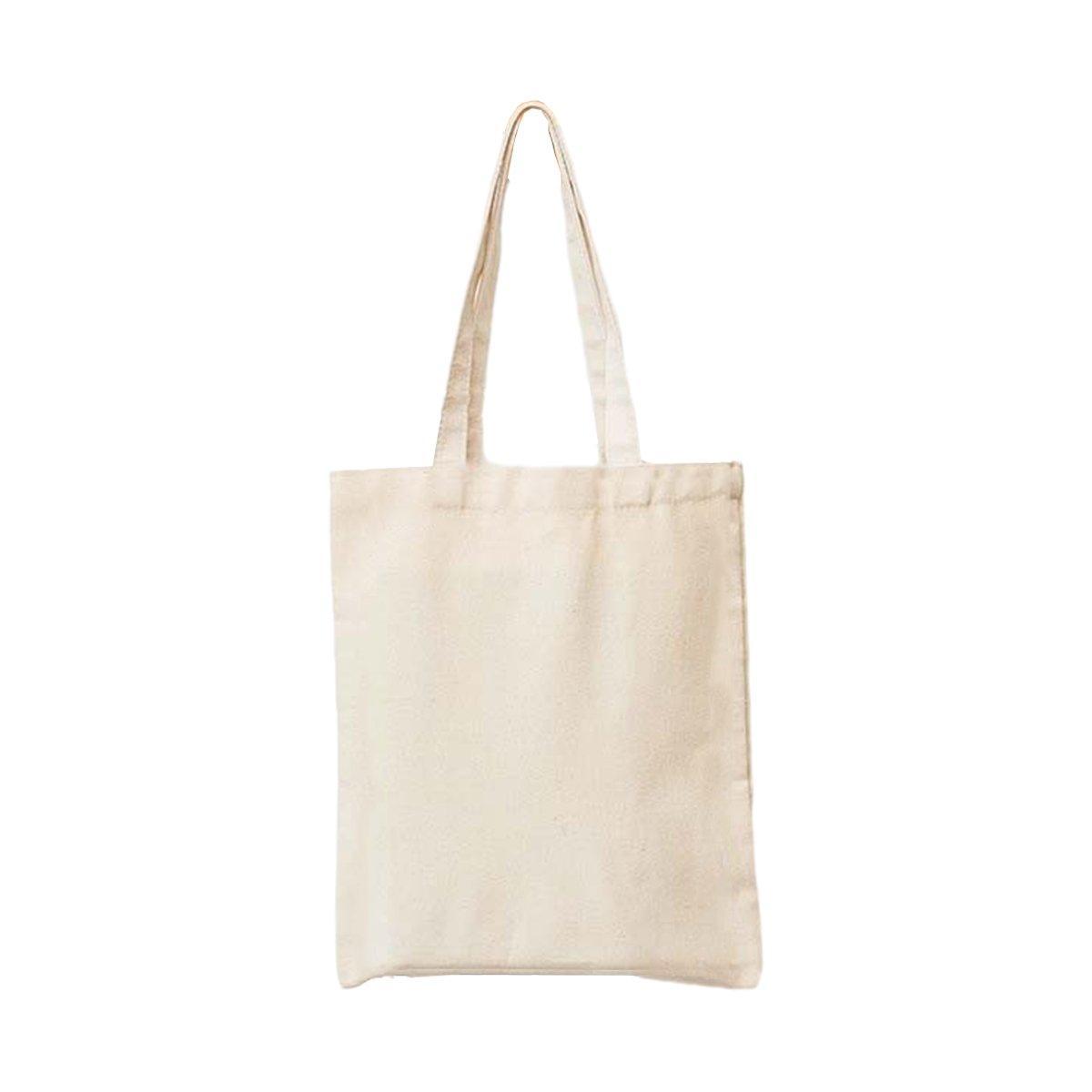5PCS Canvas Tote Bag Cotton Blank DIY Shopping Shoulder Bags - Black 30*35cm
