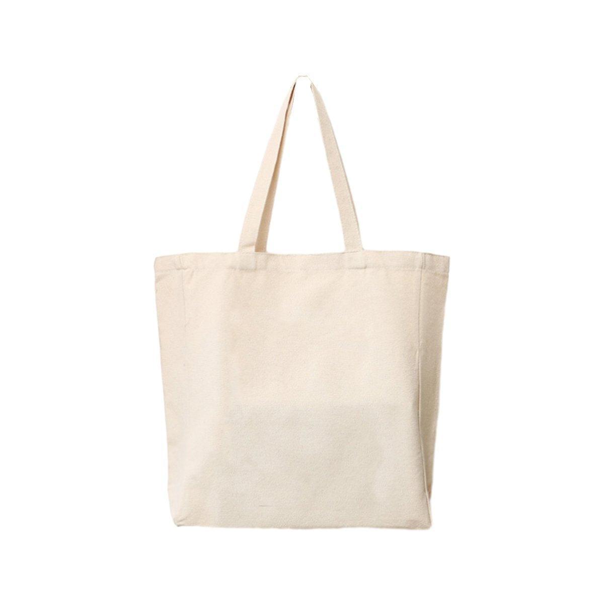 5PCS Canvas Tote Bag Cotton Blank DIY Shopping Shoulder Bags - Black 35*40*10cm