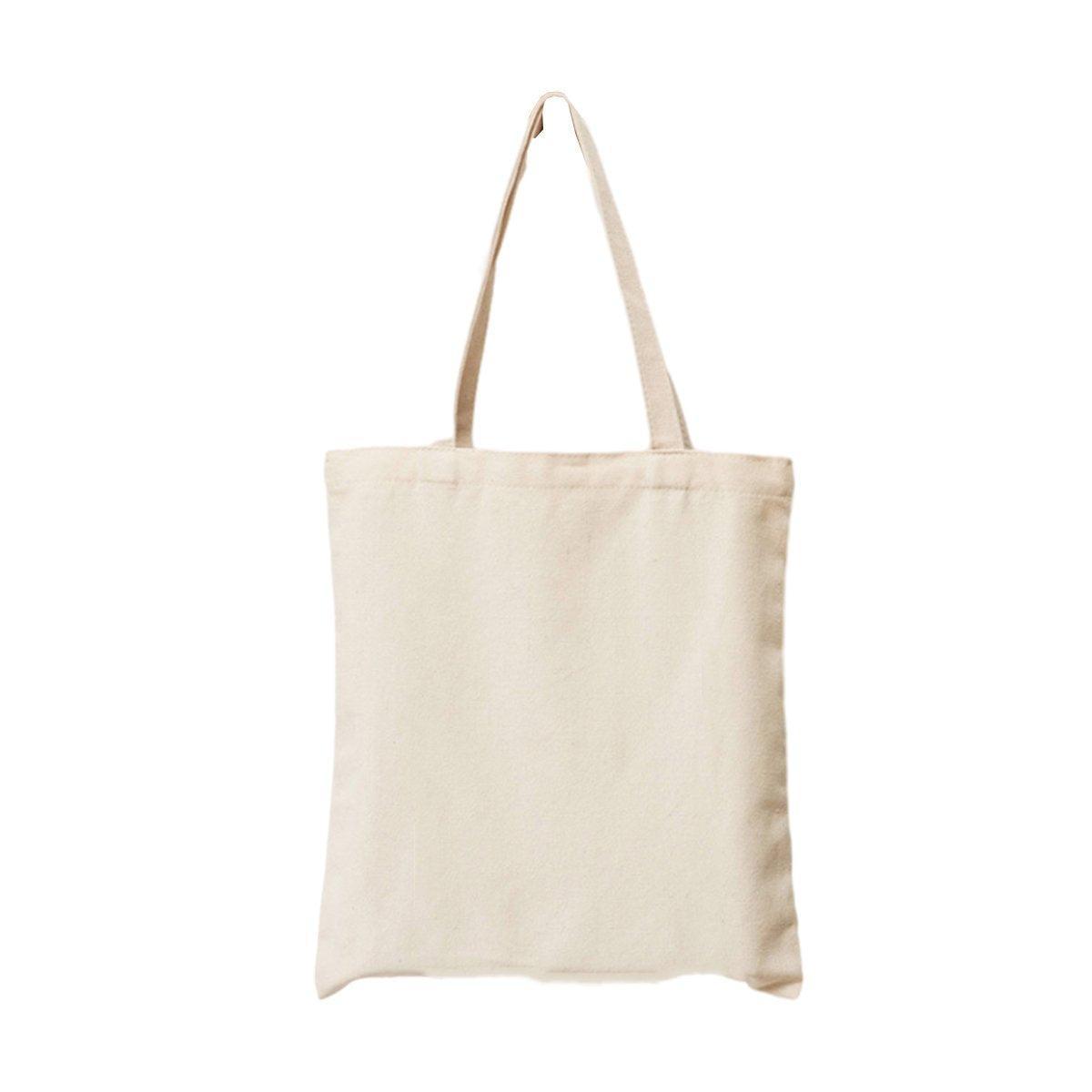 5PCS Canvas Tote Bag Cotton Blank DIY Shopping Shoulder Bags - Black 35*40cm