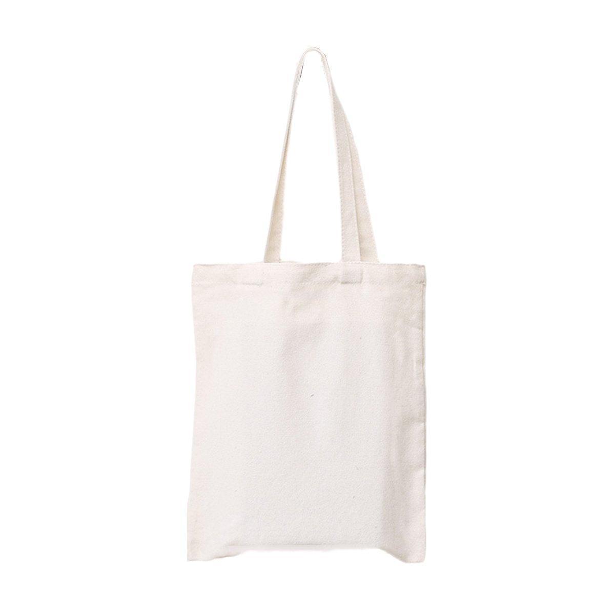 5PCS Canvas Tote Bag Cotton Blank DIY Shopping Shoulder Bags - Black 40*50cm