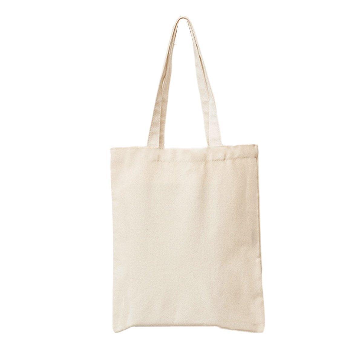 5PCS Canvas Tote Bag Cotton Blank DIY Shopping Shoulder Bags - Black 45*35*15cm