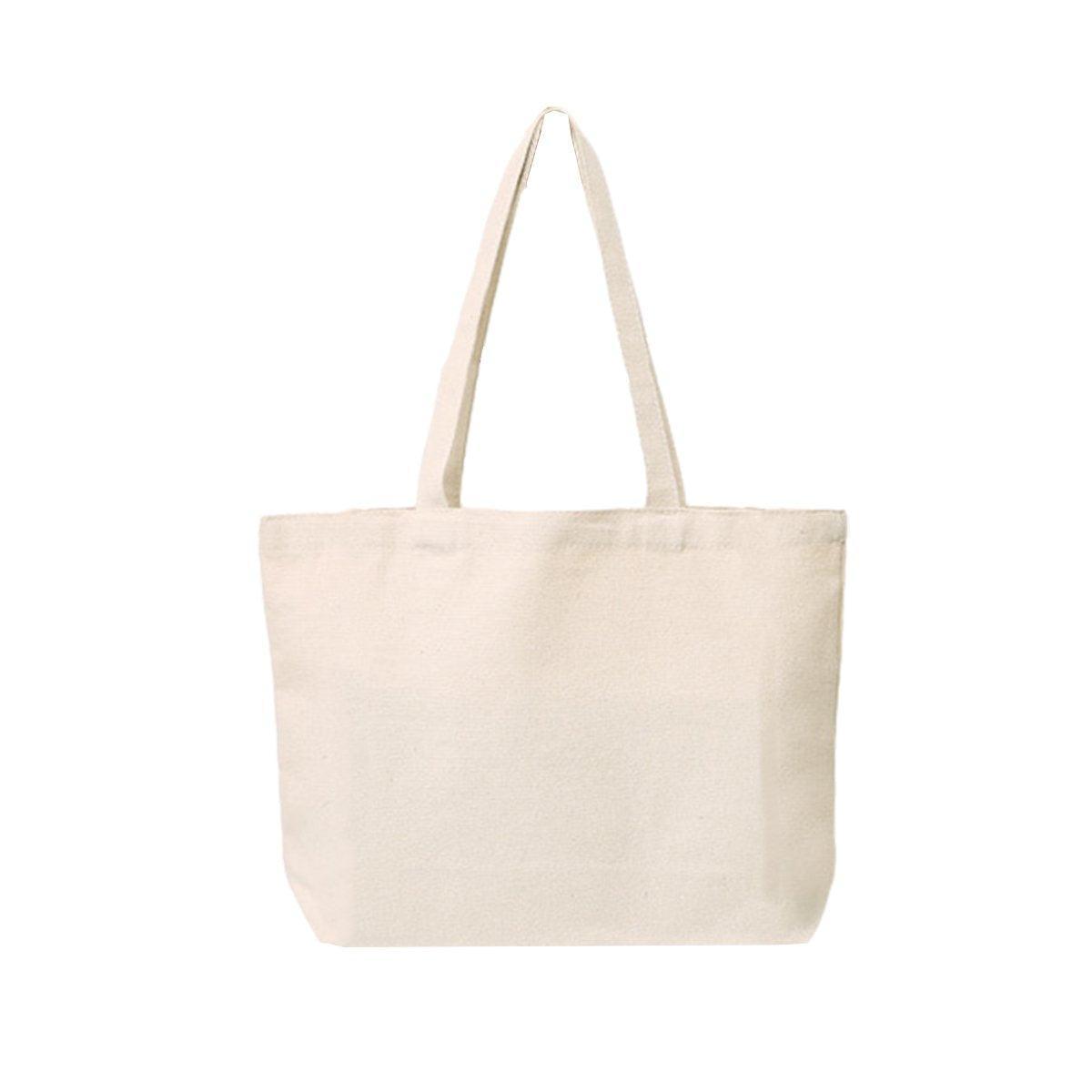 5PCS Canvas Tote Bag Cotton Blank DIY Shopping Shoulder Bags - Natural 25*30cm