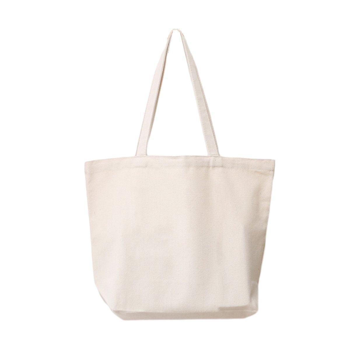 5PCS Canvas Tote Bag Cotton Blank DIY Shopping Shoulder Bags - Natural 35*40cm