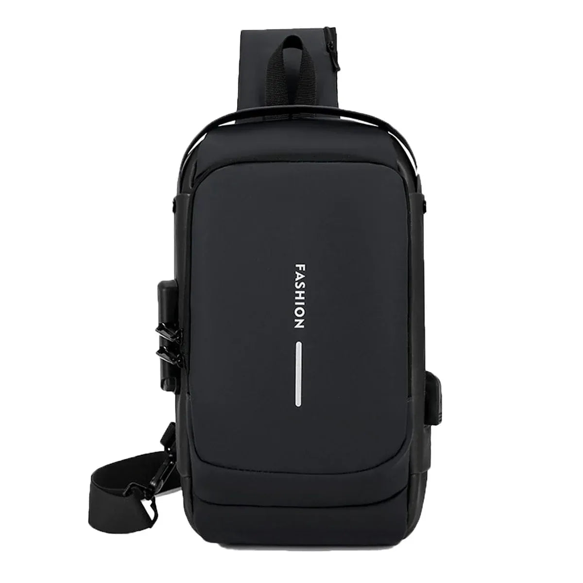 Multifunctional Combination Lock Chest Bag with USB Charging Port