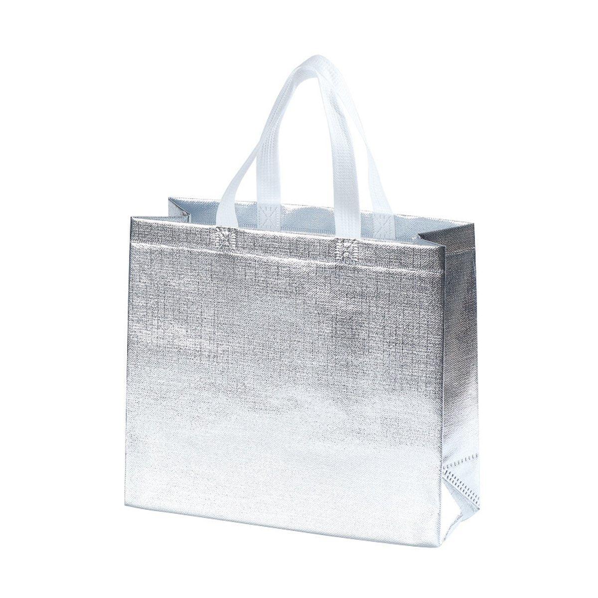 25PCS Embossed Non-Woven Tote Bag Fashion Shopping Gift Packaging Bag - Black-40*30*12cm